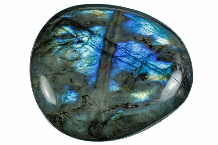 Flashy, Polished Labradorite Palm Stone - Madagascar #261536
